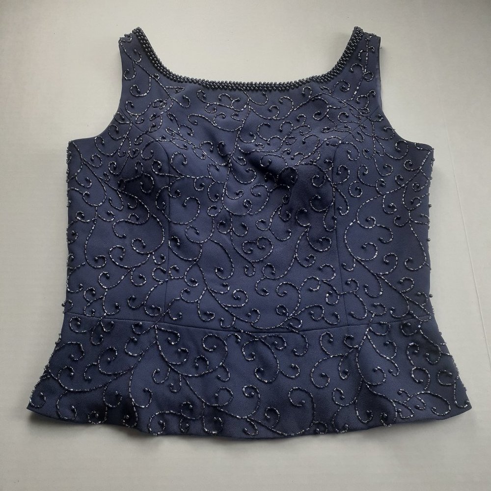Alfred Angelo Purple Beaded Formal Top